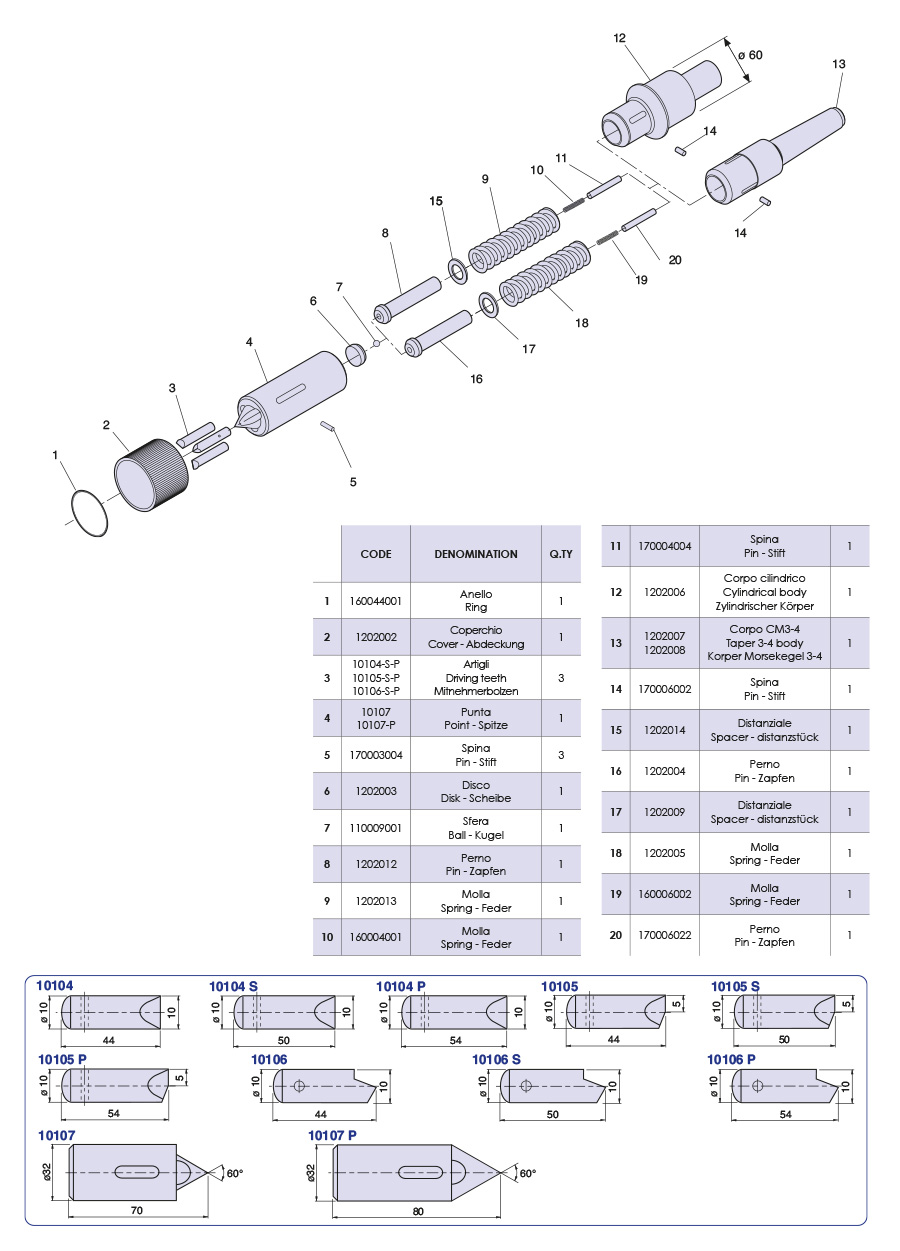 Face drivers type T/B - NUOVA PTM